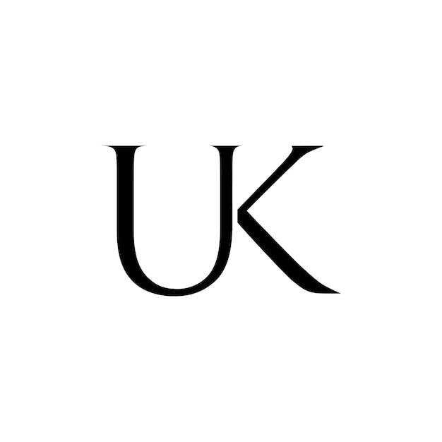 벡터 uk의 초기 글자 로고 또는 ku의 초기 글자로 로고