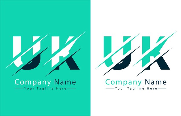 Uk letter logo design template vector logo illustration