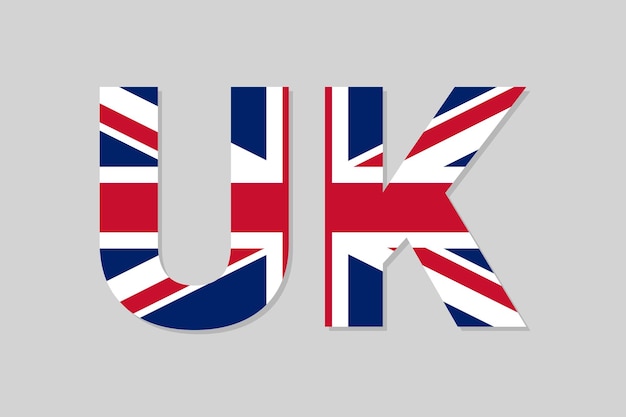 UK-letters in Britse vlagkleuren vectorontwerpelement