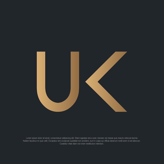 Uk monogram modern logo