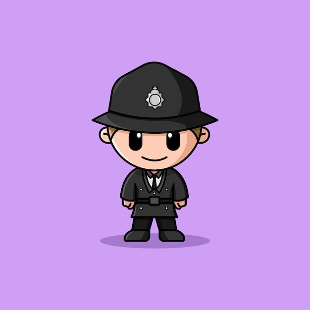 Vector uk police officer logo character mascot