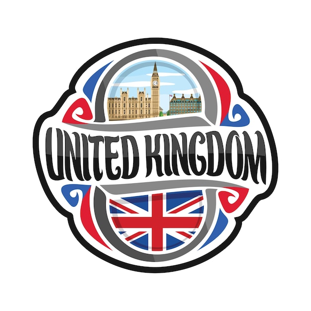 UK Sticker Flag Logo Badge Travel Souvenir Illustration