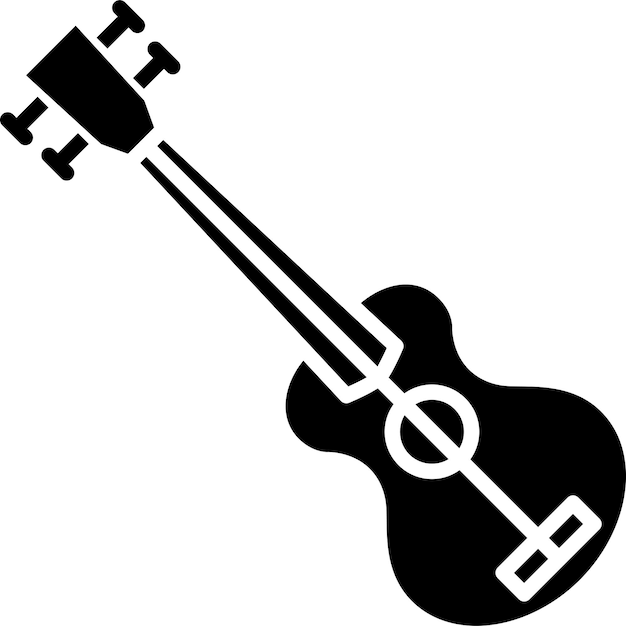 Vector ukelele vaste en glyph vector illustratie