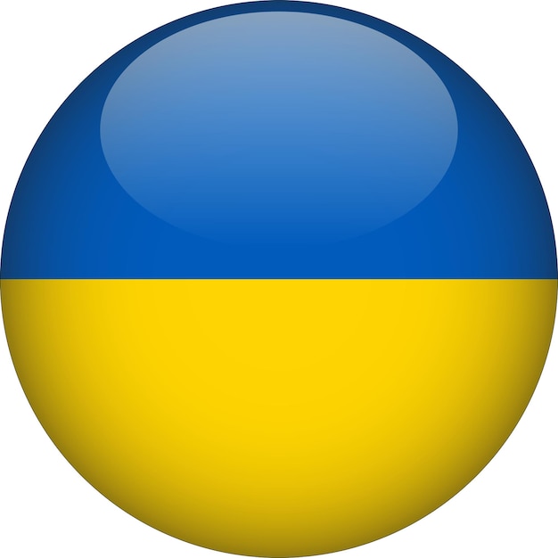 Ukraine 3D Rounded Flag Button