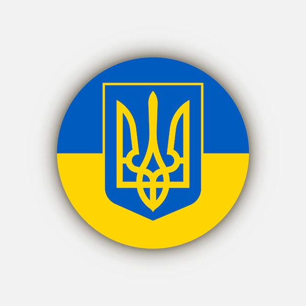 Vector ukraine coat of arms on flag vector illustration