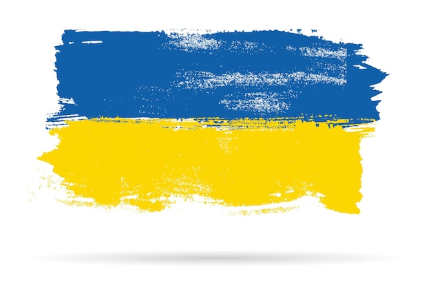 Красочные мазки Украины нарисовали значок национального флага страны Окрашенная текстураxA