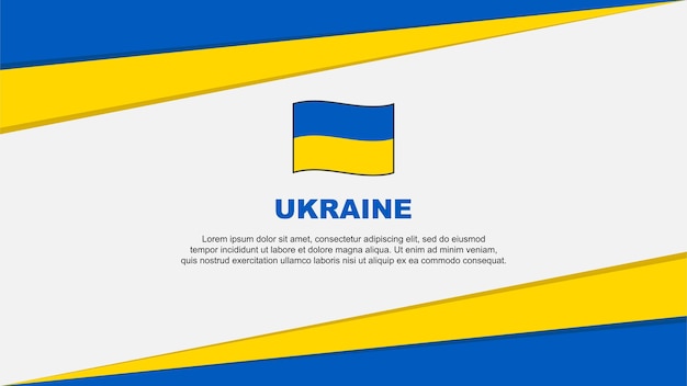 Флаг Украины Абстрактный Фон Дизайн Шаблона День Независимости Украины Баннер Мультфильм Векторные Иллюстрации Украина Баннер