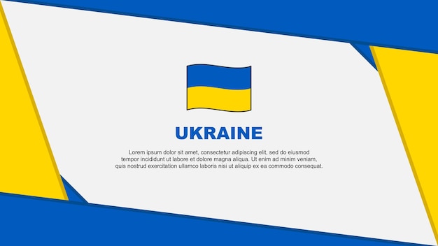 Флаг Украины Абстрактный Фон Дизайн Шаблона День Независимости Украины Баннер Мультфильм Векторные Иллюстрации Украина Шаблон