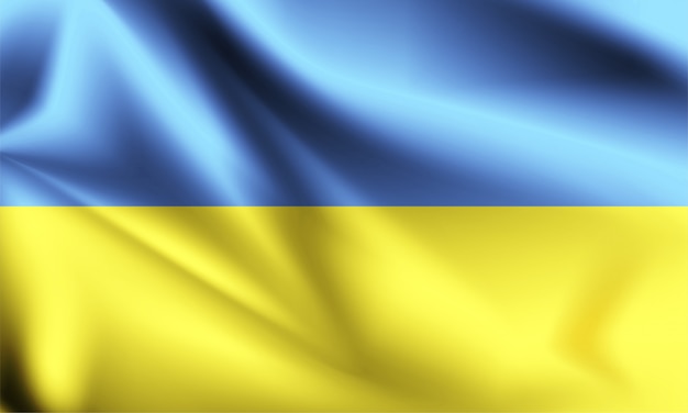 Ukraine flag blowing in the wind. part of a series. Ukraine waving flag.