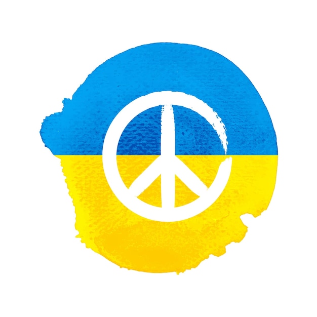 Ukraine flag brush with peace sign