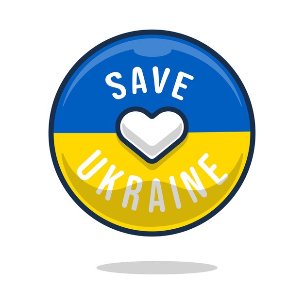 Ukraine flag cartoon vector illustration design peace for ukraine