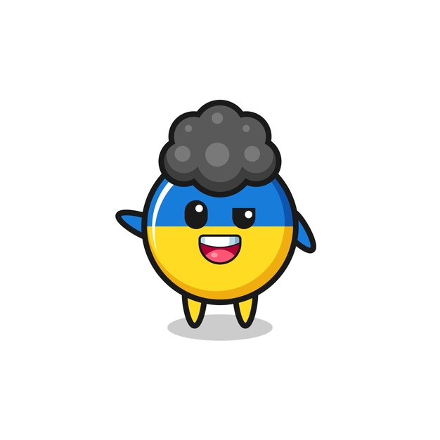 ukraine flag character as the afro boy
