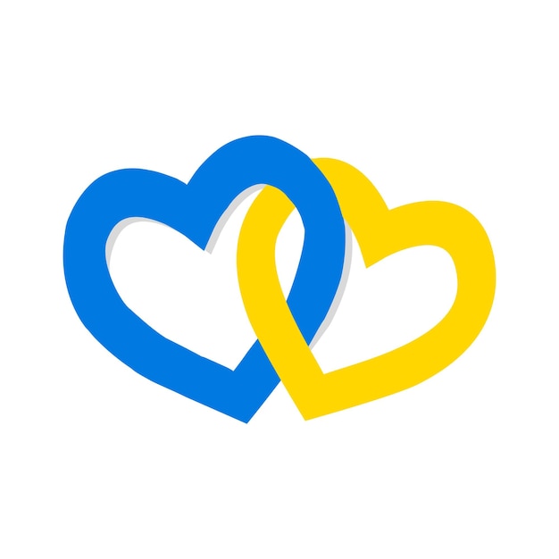 Ukraine flag in heart shape concept vector illustration