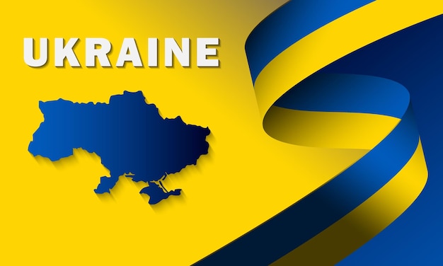 Ukraine flag ribbon concept flag of ukraine in ribbon style pray for ukraine modern banner flag of ukraine country