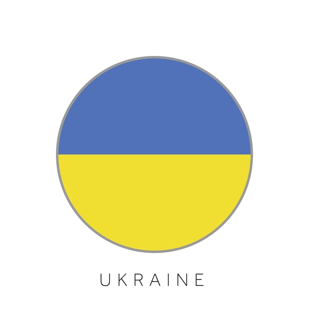 Ukraine flag round circle vector icon