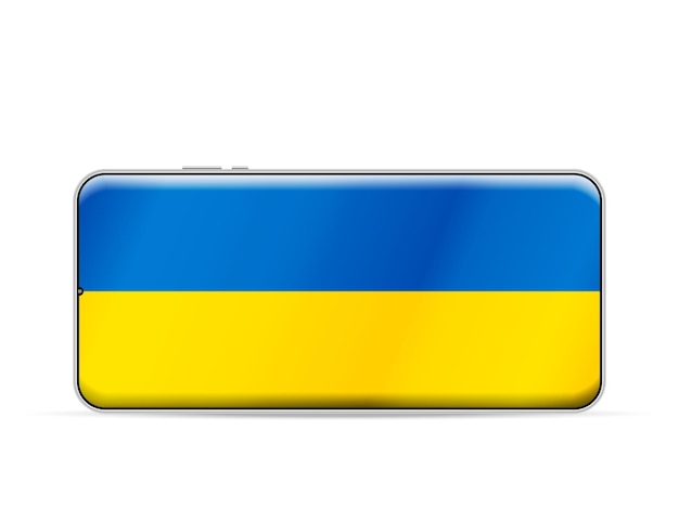 Ukraine flag on smartphone screen