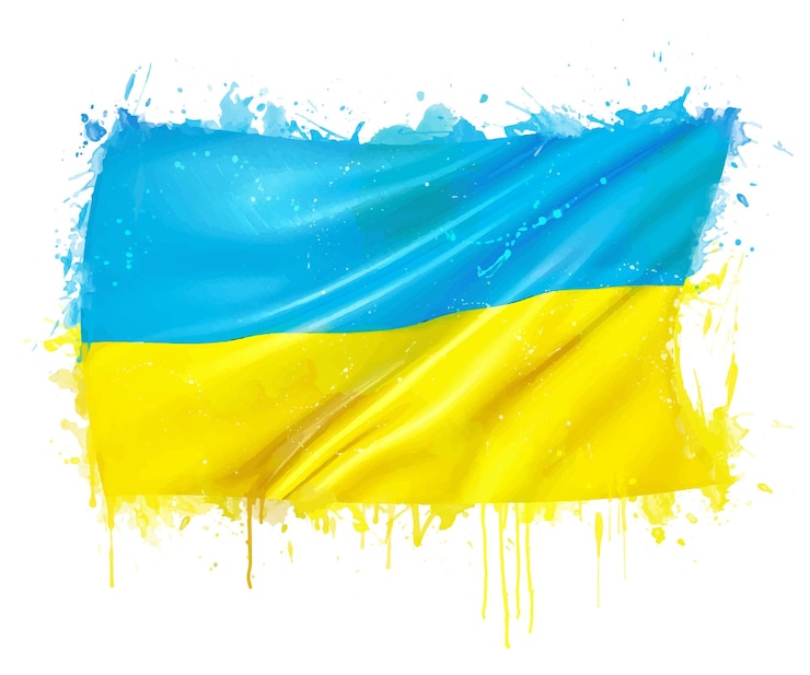 Vector ukraine flag watercolor splatter
