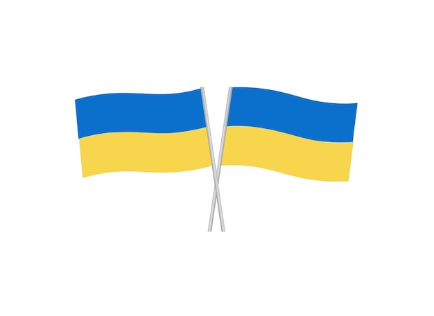 Ukraine flag on white background Waving Ukraine Flag National symbol