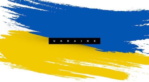 Ukraine Flag with Brush Concept Flag of Ukraine in Grunge Style Pray for Ukraine Hand Painted Brush Flag of Ukraine Country