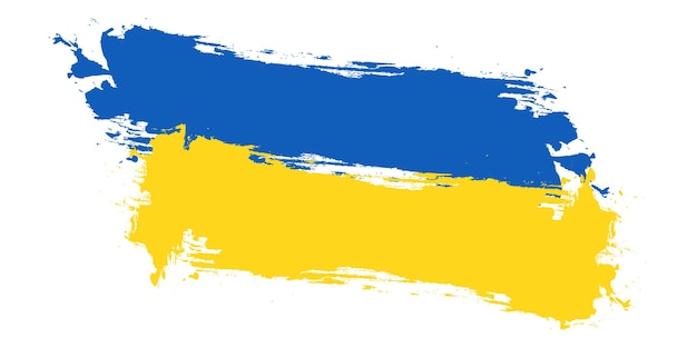 Флаг Украины с концепцией кисти Флаг Украины в стиле гранж Молитесь за Украину