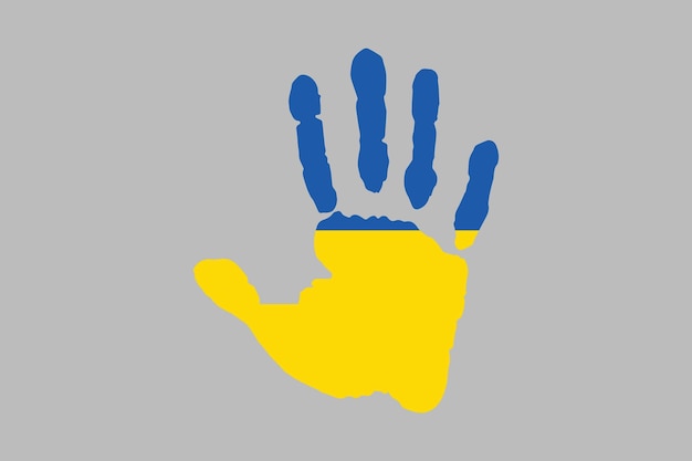 Vector ukraine hand shape with ukraine flag flag of ukraine flag ukraine vector ukrainian flag symbol