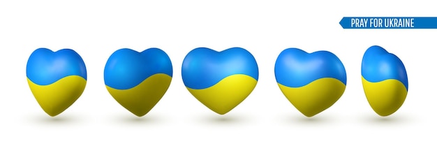 ウクライナの心ウクライナで戦争はありませんウクライナを保存ウクライナの平和のために祈るベクトルイラスト