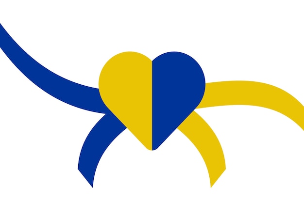 Ukraine Heart shape Vector