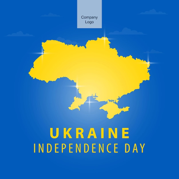 Ukraine Independence day greeting with Blue background