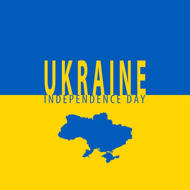 Ukraine independence day greeting with blue and yellow background