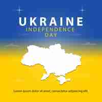 Vector ukraine independence day greeting with blue and yellow gradient background
