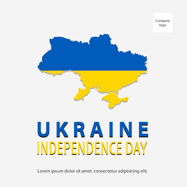 Vector ukraine independence day greeting with white background