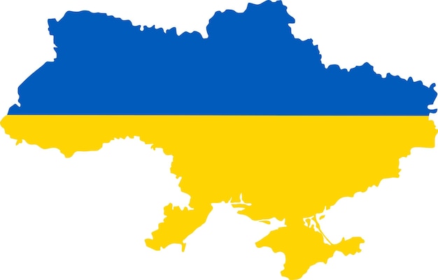 Ukraine map and flag