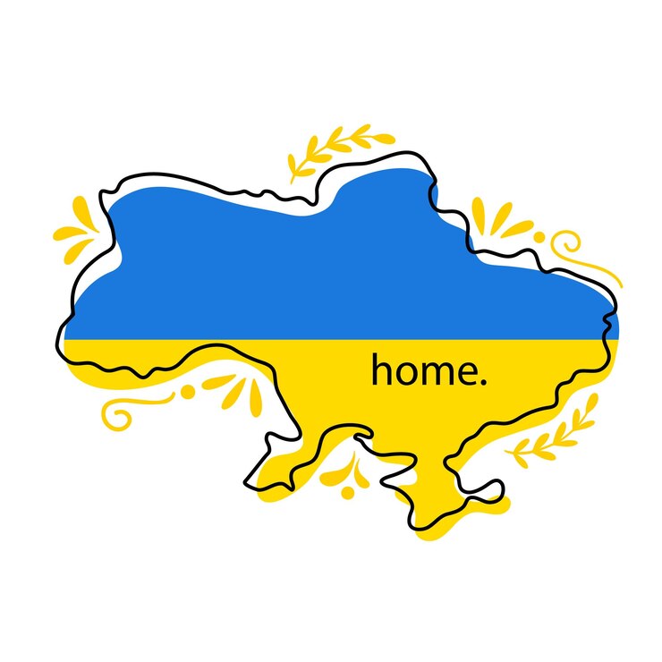 Вектор карта украины с цветами национального флага