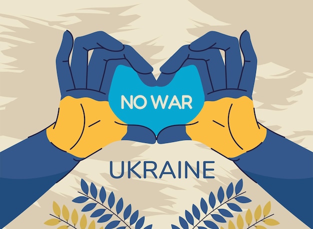 Vector ukraine no war card