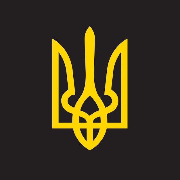 Иллюстрация геральдики трезубца флага украины для паутины