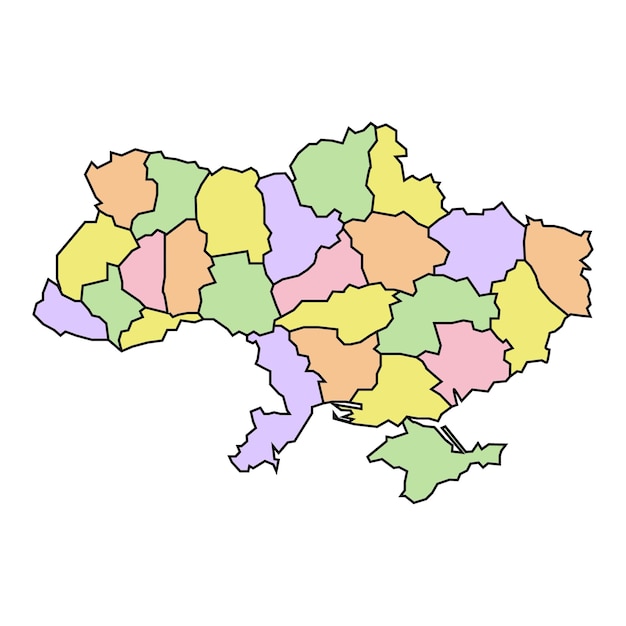 Vector ukraine political map low detailed