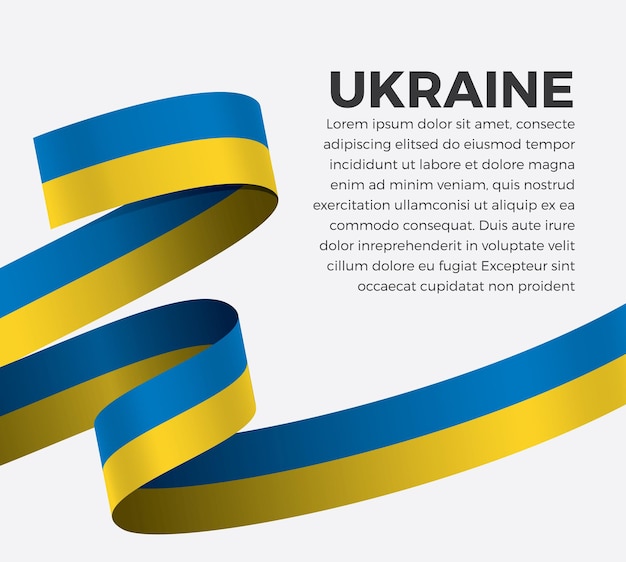 Bandiera del nastro dell'ucraina, illustrazione vettoriale su sfondo bianco