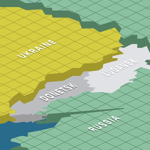 Vettore mappe dei conflitti dell'ucraina e della russia