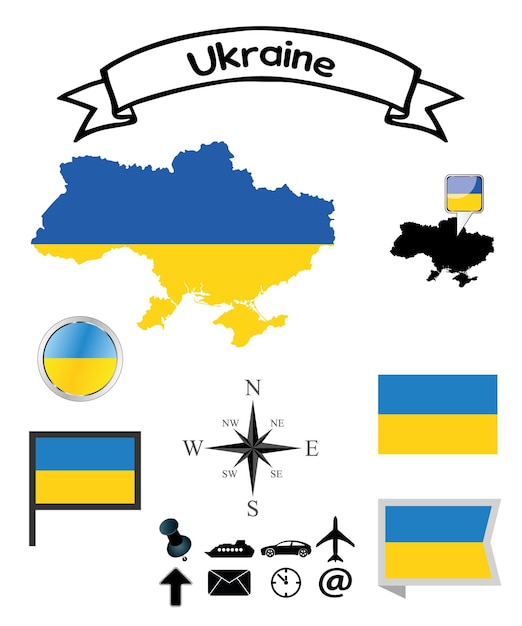 Ukraine Set Official Flags collection