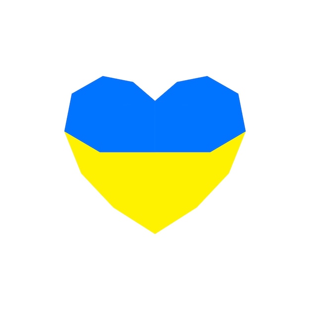 Ukraine sign heart Vector isolated on white background Concept of freedom Symbol of love