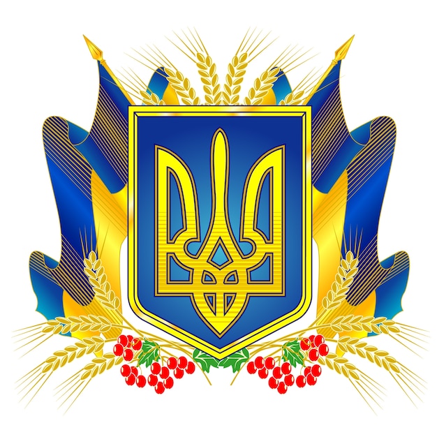 Vector ukraine state symbol in blue and yellow color