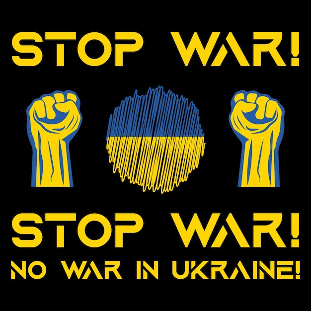 Vettore conflitto ucrainarussia stop war i sono con l'ucraina