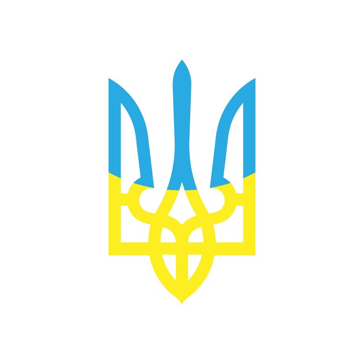 Герб Украины на белом фоне