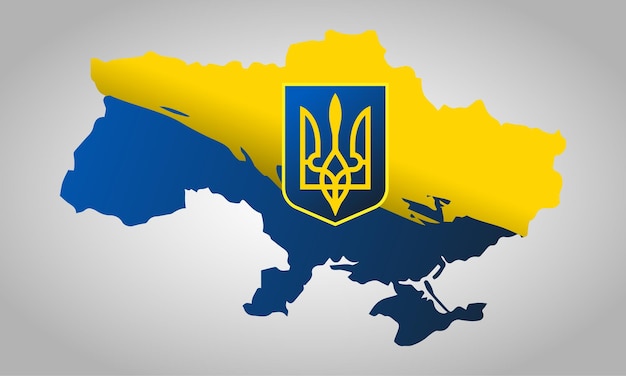 Вектор Украинский флаг и герб 