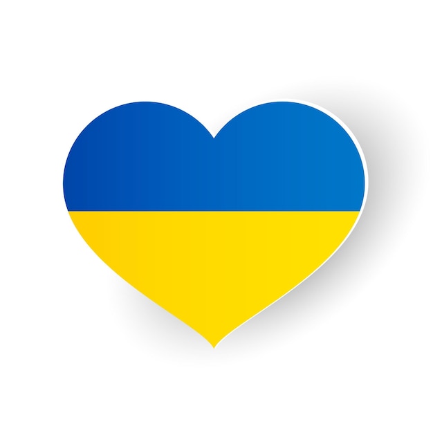 Ukrainian flag in heart love ukraine stop war