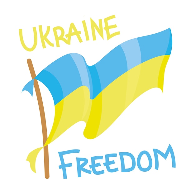 Ukrainian flag is a symbol of Ukrainian freedom. Vector flat design