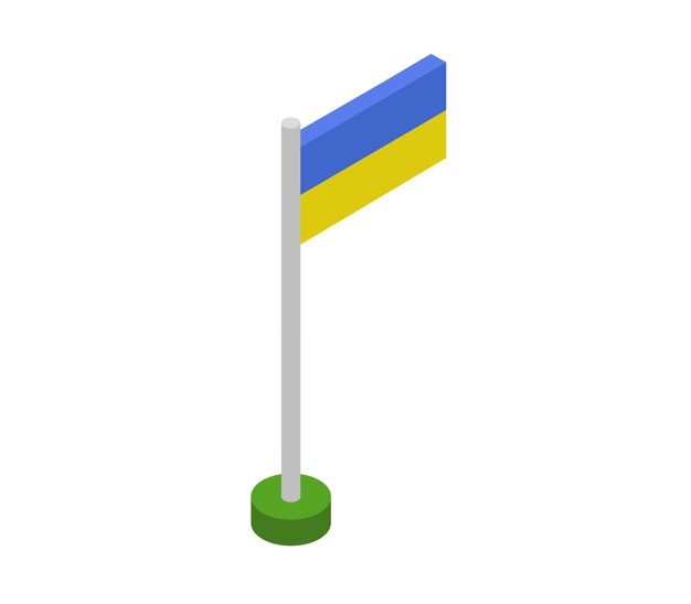 ukrainian flag isometric