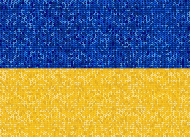 Ukrainian flag in knitting pattern for the winter season. 
Vector graphics of the flag of Ukraine.