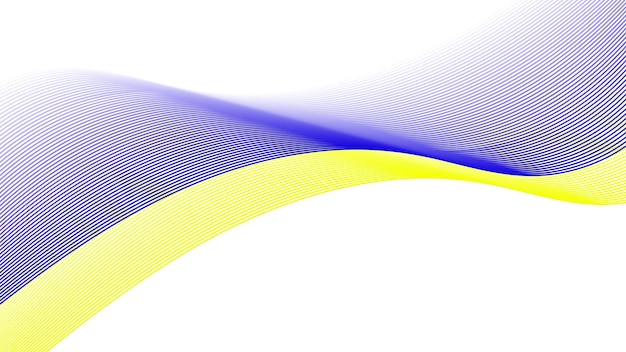 Ukrainian flag in national colors. Wave blend. Yellow and blue ribbon in vector