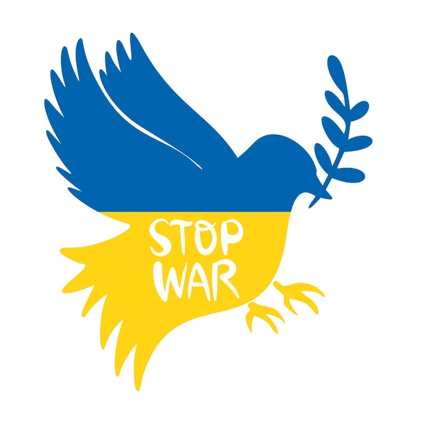 Ukrainian flag Stop war Peace and love Protest against the war World peace For your design